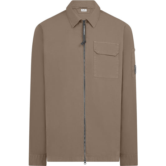 C.P. Company Zipped Overshirt Walnut